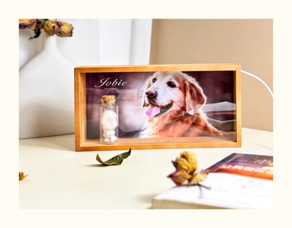 Pet Memorial Night Light Frame with Glass Keepsake Bottle - Cherish and Preserve Your Pet’s Memory