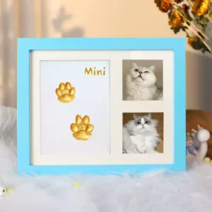 Pet Paw Print Frame – DIY Kit with Free 2 Photo Prints for Dogs and Cats