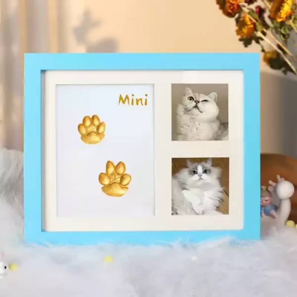 Pet Paw Print Frame – DIY Kit with Free 2 Photo Prints for Dogs and Cats