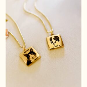 Gold custom necklace for pet birthdays