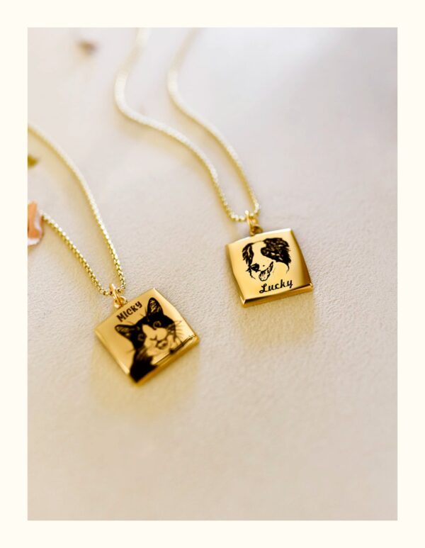 Gold custom necklace for pet birthdays