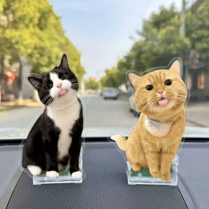 Custom Pet Bobblehead for Car & Home – Cat or Dog | Solar or Battery Powered