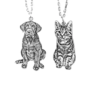 999 silver pet necklace gift box